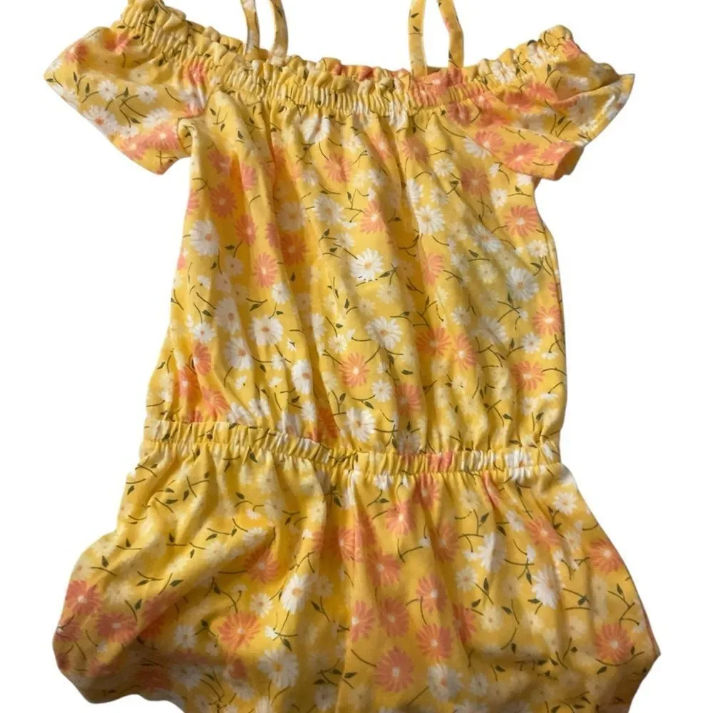 The Children's Place Yellow and White Floral‎ Romper